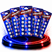 50 x Wilhelm AG0 LR521 LR63 379 1,5V Batterie Knopfzelle...