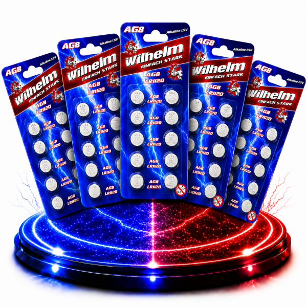 50 x AG8 LR1120 LR55 391 1,5V Batterie Knopfzelle Alkaline 11,5 x 2,1mm
