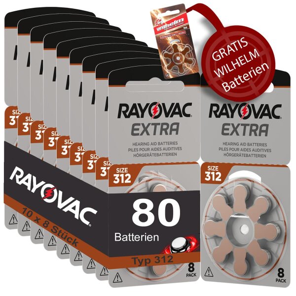 80 x Rayovac 312 + 6 x Wilhelm 312