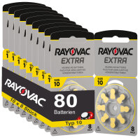 80 Hörgerätebatterien Rayovac Extra Typ 10 10x8...