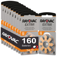 160 Hörgerätebatterien Rayovac Extra Typ 13 15x8 Stück
