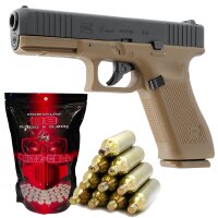 SET Glock 17 GEN5 Coyote Softair Co2 Pistole Kaliber 6 mm BB Blowback (P18)