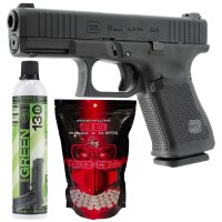 Set Glock 19 Gen5 Softair-Pistole Schwarz Kaliber 6 mm BB 19 Schuss Gas Blowback
