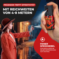 2 x Wilhelm Pfefferspray 40 ml Tierabwehr Selbstverteidigung CS KO Spray hochdosiert (ca. 2 Mio. Scoville) effektives Verteidigungsspray