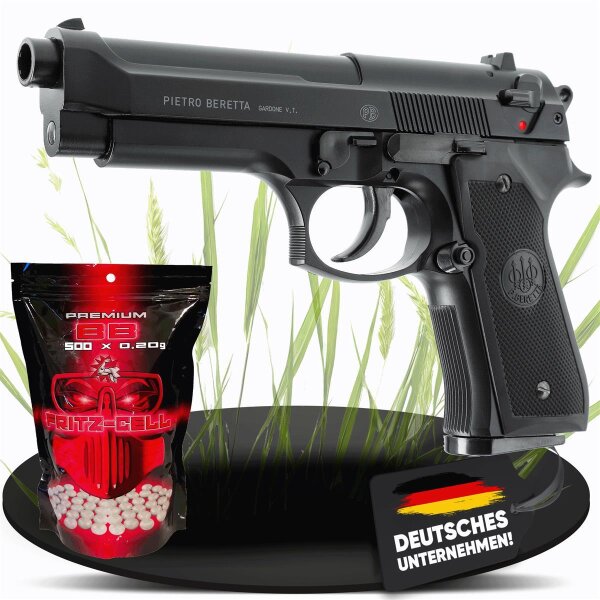 2.5887-2 Beretta M92 FS HME Black 6mm Spring <0,5J 12R + 500 BB´s - ohne FSK