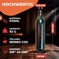 6 NEMT 25g CO2 Kartuschen MIT Gewinde für alle CO2 Fahrradreifenpumpen mit Gewinde für Rennräder und Mountainbikes