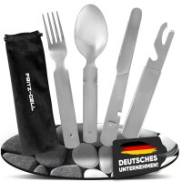Edelstahl Besteck 4-Teilig Camping-Besteck Essbesteck...