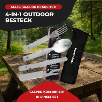 Edelstahl Besteck 4-Teilig Camping-Besteck Essbesteck...