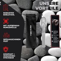 Edelstahl Besteck 4-Teilig Camping-Besteck Essbesteck Bundeswehr für Camping Besteckset Outdoor