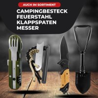 Edelstahl Besteck 4-Teilig Camping-Besteck Essbesteck Bundeswehr für Camping Besteckset Outdoor