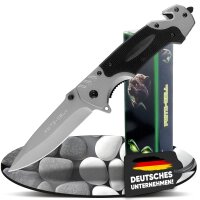 Fritz Cell Klappmesser Einhandmesser Survival Taschenmesser Outdoor Messer schwarz silber R75
