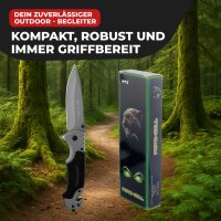 Fritz Cell Klappmesser Einhandmesser Survival Taschenmesser Outdoor Messer schwarz silber R75
