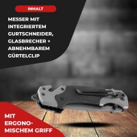 Fritz Cell Klappmesser Einhandmesser Survival Taschenmesser Outdoor Messer schwarz silber R75