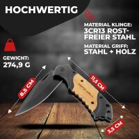 Fritz Cell Klappmesser Zweihandmesser Survival Taschenmesser Outdoor Messer Holz M61