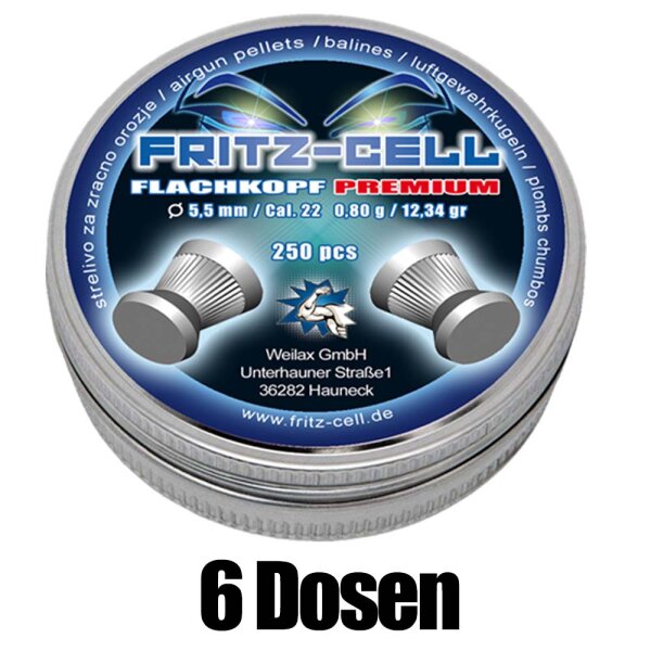6 x Fritz-Cell Flachkopf Premium 5,5mm