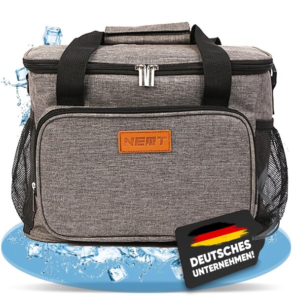 NEMT 30L faltbare Kühltasche Picknicktasche Thermotasche Lunchtasche Tasche Isoliertasche für Lebensmitteltransport Mittagessen Auto Urlaub und Mini Kühlbox Einkauf (grau)