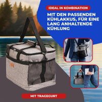 NEMT 30L faltbare Kühltasche Picknicktasche Thermotasche Lunchtasche Tasche Isoliertasche für Lebensmitteltransport Mittagessen Auto Urlaub und Mini Kühlbox Einkauf (grau)