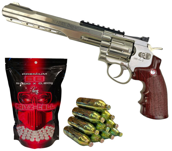 SET Ruger SuperHawk 8"  + Fritz-Cell 6mm BBs + CO2 Kapseln