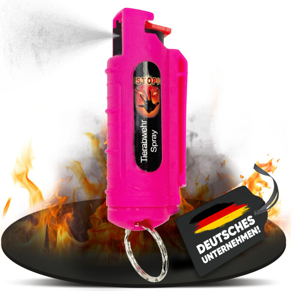 1 x Wilhelm Pfefferspray 16 ml Schlüsselanhänger pink Tierabwehr Selbstverteidigung CS Gas KO Spray hochdosiert (ca. 2 Mio. Scoville) effektives Verteidigungsspray