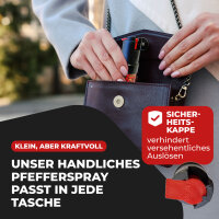 1 x Wilhelm Pfefferspray 16 ml Schlüsselanhänger türkis Tierabwehr Selbstverteidigung CS Gas KO Spray hochdosiert (ca. 2 Mio. Scoville) effektives Verteidigungsspray