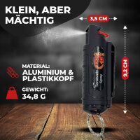 2 x Wilhelm Pfefferspray 16 ml Schlüsselanhänger schwarz Tierabwehr Selbstverteidigung CS Gas KO Spray hochdosiert (ca. 2 Mio. Scoville) effektives Verteidigungsspray