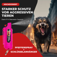 4 x Wilhelm Pfefferspray 16 ml Schlüsselanhänger pink Tierabwehr Selbstverteidigung CS Gas KO Spray hochdosiert (ca. 2 Mio. Scoville) effektives Verteidigungsspray
