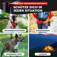 4 x Wilhelm Pfefferspray 16 ml Schlüsselanhänger schwarz Tierabwehr Selbstverteidigung CS Gas KO Spray hochdosiert (ca. 2 Mio. Scoville) effektives Verteidigungsspray