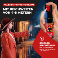 4 x Wilhelm Pfefferspray 16 ml Schlüsselanhänger schwarz Tierabwehr Selbstverteidigung CS Gas KO Spray hochdosiert (ca. 2 Mio. Scoville) effektives Verteidigungsspray