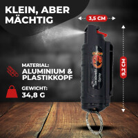 4 x Wilhelm Pfefferspray 16 ml Schlüsselanhänger schwarz Tierabwehr Selbstverteidigung CS Gas KO Spray hochdosiert (ca. 2 Mio. Scoville) effektives Verteidigungsspray