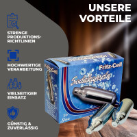 NEMT CO₂ Sodakapseln 8g – 50 Stück – Kompatibel mit Sodamaker, Soda Siphon - Made in EU – Für prickelnde Getränke & kreative Anwendungen