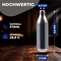 NEMT CO₂ Sodakapseln 8g – 100 Stück – Kompatibel mit Sodamaker, Soda Siphon - Made in EU – Für prickelnde Getränke & kreative Anwendungen