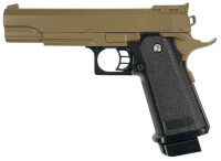 Fritz-Cell Set Airsoft Pistole FC6D 1911 Match schwere Ausführung Federdruck Softair Waffe 0,5 Joule 6 mm inkl. 500 Premium BBs 0,20g Munition