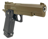 Fritz-Cell Set Airsoft Pistole FC6D 1911 Match schwere Ausführung Federdruck Softair Waffe 0,5 Joule 6 mm inkl. 500 Premium BBs 0,20g Munition