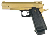 Fritz-Cell Set Airsoft Pistole FC6GD 1911 Match schwere Ausführung Federdruck Softair Waffe 0,5 Joule 6 mm inkl. 500 Premium BBs 0,20g Munition