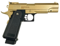 Fritz-Cell Set Airsoft Pistole FC6GD 1911 Match schwere Ausführung Federdruck Softair Waffe 0,5 Joule 6 mm inkl. 500 Premium BBs 0,20g Munition