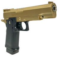 Fritz-Cell Set Airsoft Pistole FC6GD 1911 Match schwere Ausführung Federdruck Softair Waffe 0,5 Joule 6 mm inkl. 500 Premium BBs 0,20g Munition