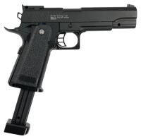 Fritz-Cell Set Airsoft Pistole FC6 1911 Match schwere Ausführung Federdruck Softair Waffe 0,5 Joule 6 mm inkl. 500 Premium BBs 0,20g Munition