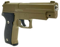 Set Airsoft Pistole schwere Ausführung Federdruck Softair Waffe 0,5 Joule 6 mm inkl. 500 Premium BBs 0,20g Munition