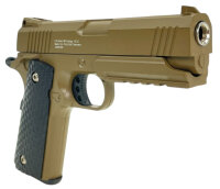 Set Airsoft Pistole 1911 Tuningmodell schwere Ausführung Federdruck Softair Waffe 0,5 Joule 6 mm inkl. 500 Premium BBs 0,20g Munition