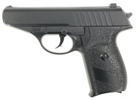 Set Airsoft Pistole mit Schalldämpfer schwere Ausführung Federdruck Softair Waffe 0,5 Joule 6 mm inkl. 100 Premium BBs 0,20g Munition