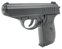 Set Airsoft Pistole mit Schalldämpfer schwere Ausführung Federdruck Softair Waffe 0,5 Joule 6 mm inkl. 100 Premium BBs 0,20g Munition