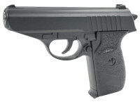 Set Airsoft Pistole mit Schalldämpfer schwere Ausführung Federdruck Softair Waffe 0,5 Joule 6 mm inkl. 100 Premium BBs 0,20g Munition