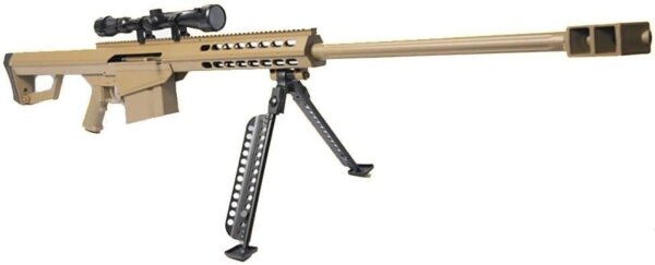 Fritz-Cell Set Airsoft Gewehr M82 Softair Waffe 0,5 Joule 6 mm inkl. Zweibein, Zielfernrohr, 500 Premium BBs 0,20g Munition FC31C Dark Earth