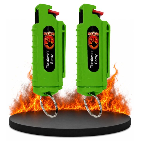 2 x Wilhelm Pfefferspray 16 ml Schlüsselanhänger grün Tierabwehr Selbstverteidigung CS Gas KO Spray hochdosiert (ca. 2 Mio. Scoville) effektives Verteidigungsspray