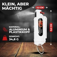 1 x Wilhelm Pfefferspray 16 ml Schlüsselanhänger weiß Tierabwehr Selbstverteidigung CS Gas KO Spray hochdosiert (ca. 2 Mio. Scoville) effektives Verteidigungsspray
