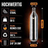 10 x NEMT 16g CO2 Kapseln MIT Gewinde – Bierkapseln & Bikekapseln