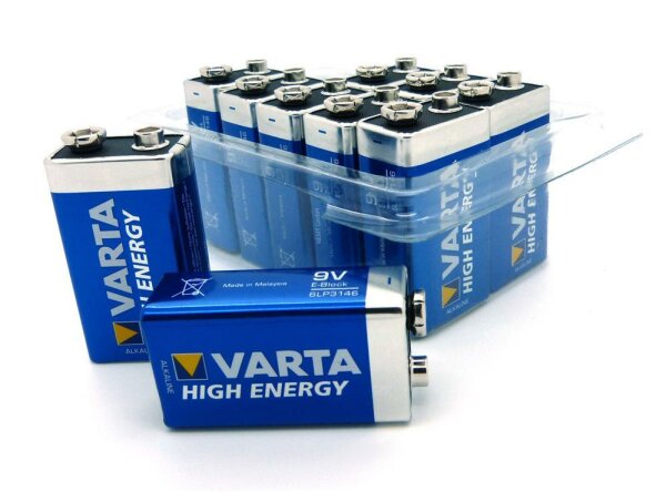 10 x Varta Longlife Power 9V Block Alkaline in BOX