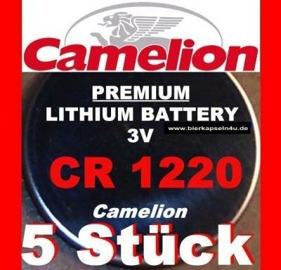 5x Camelion CR1220 Lithiumbatterien