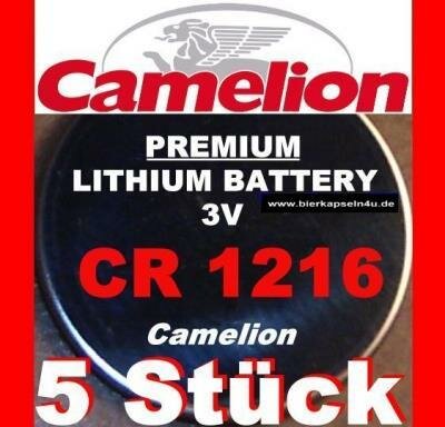 5x Camelion CR1216 Lithium