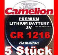 5x Camelion CR1216 Lithium